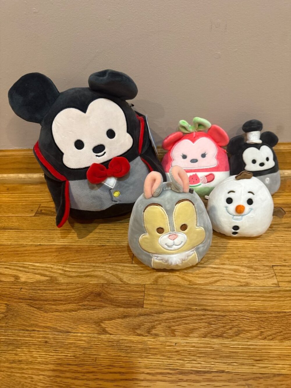Disney Squishmallows Lot Halloween Vampire Mickey Olaf Steamboat Willie 5pc
